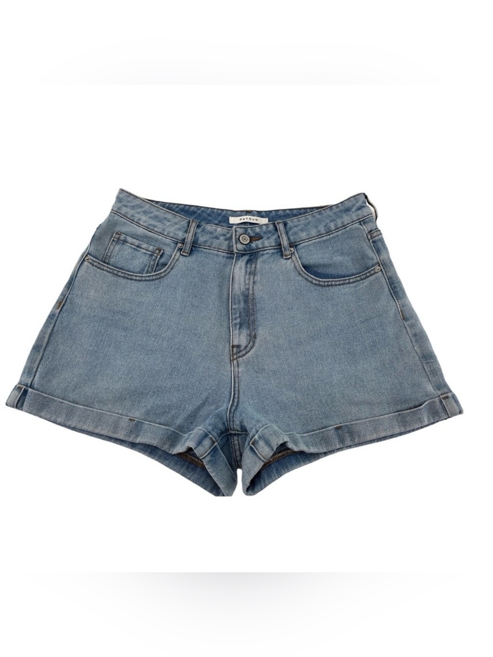 Pacsun Jean Shorts,  Light Wash Cuffed Hem, High Rise.